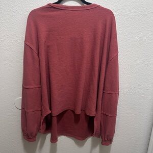 Three Bird Nest Waffle Knit Drop-Shoulder Top - Rose